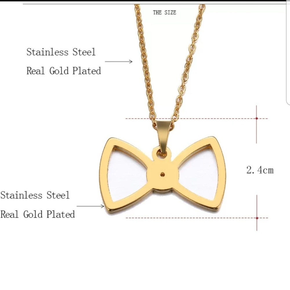 Stainless Steel Bow Necklace - Picture 3 of 3